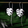 Boucles d'oreilles argent feuilles monstres