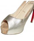 ✨NEUVES Escarpins CHRISTIAN LOUBOUTIN CUIR DORE ET TALONS LIEGE - Neuves Private T38